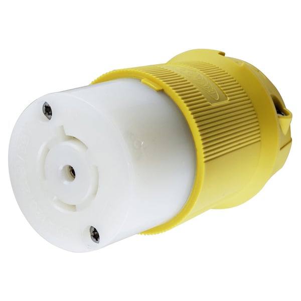 Hubbell Wiring Device-Kellems Locking Devices, Twist-Lock®, Corrosion Resistant Insulgrip® Connector, 20A, 3 Phase Y 120/208V AC, 4 Pole, 5 Wire Grounding, NEMA L21-20R Nylon - HBL25CM13