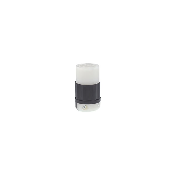 Leviton 20A Locking Connector 2P 3W 277Vac L7-20R Bk/Wt - 2333-PLC