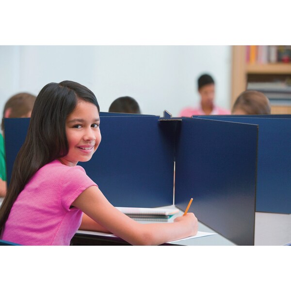 Pacon Blue Round Table Privacy Boards, 48in Dia x 14in H, 1 Board - P3788