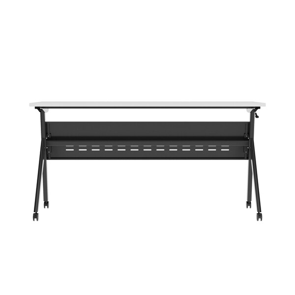 Flash Furniture Davis 60in. x 24in. HD Nesting Table w/Y-Legs, Modesty Panel, 1in. Thick Gray Tabletop, Black Frame - MT-M6024-Y-LEG-GRYBLK-GG