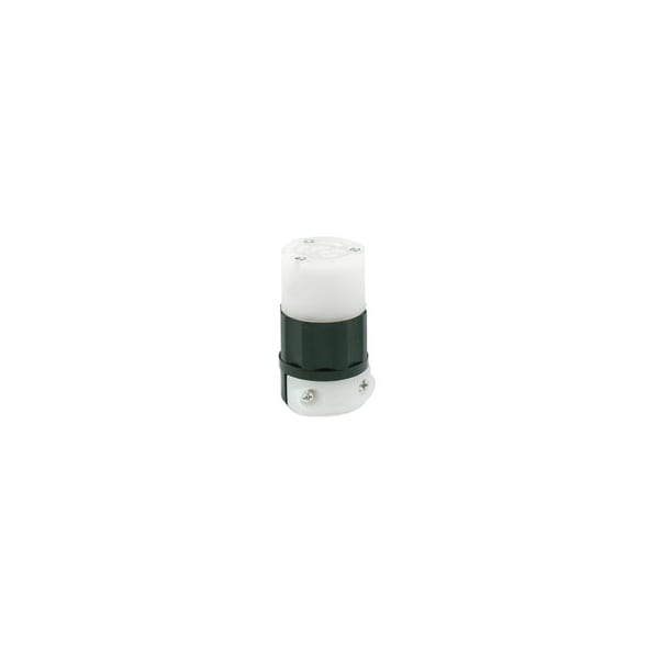 Leviton 15A Locking Connector 2P 3W 250Vac L6-15R Bk/Wt - 4579-PLC