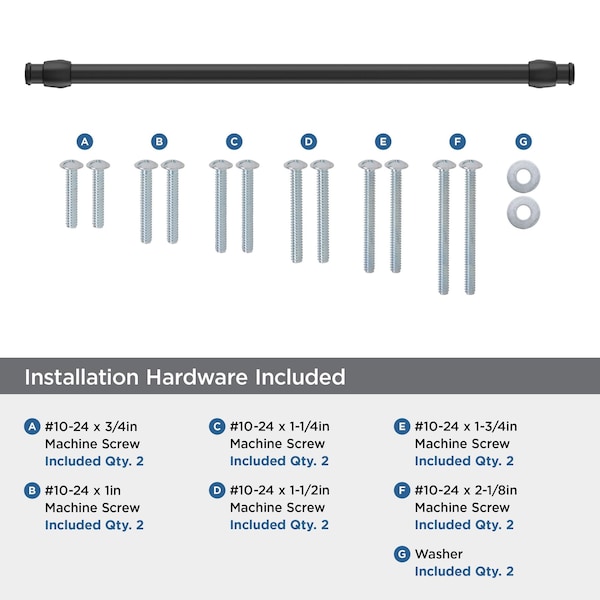 Amerock Winsome 18 inch 457mm Center-to-Center Matte Black Appliance Pull - BP54066FB