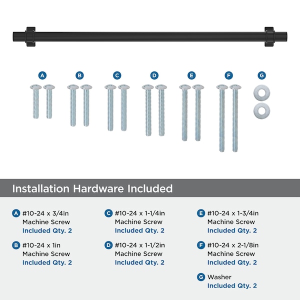 Amerock Davenport 18 inch 457mm Center-to-Center Matte Black Appliance Pull - BP36699MB