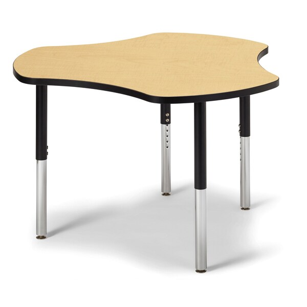 Jonti-Craft Berries Collaborative Hub Table, 44 in. x 47 in., Maple/Black - 6311JCS011