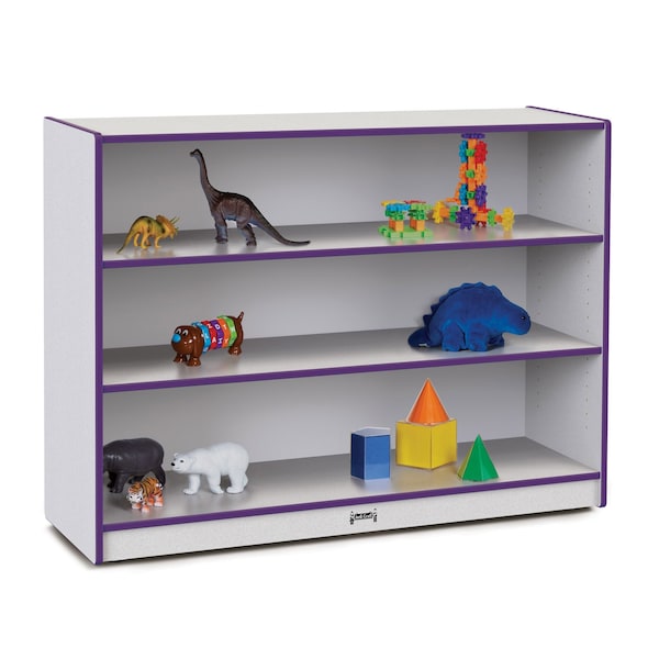 Jonti-Craft Rainbow Accents Super-Sized Adjustable Mobile Straight-Shelf, Purple - 26932JCWW004