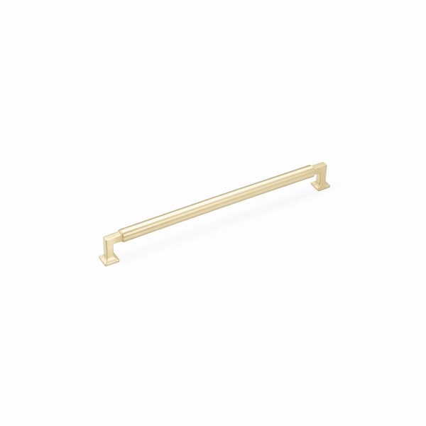 Schaub 12in Center to Center Haniburton Appliance Pull Satin Brass Finish - 482-SB