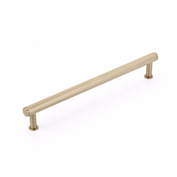 Schaub 12in Center to Center Pub House Knurled Appliance Pull Signature Satin Brass Finish - 5012A-SSB