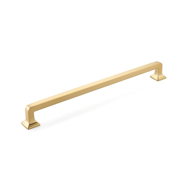 Schaub 15in Center to Center Menlo Park Appliance Pull Signature Satin Brass Finish - 535-SSB