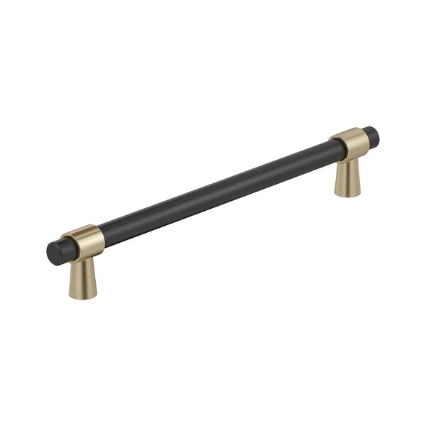 Amerock Mergence 12 inch 305mm Center-to-Center Matte Black/Golden Champagne Appliance Pull - BP36982FBBBZ