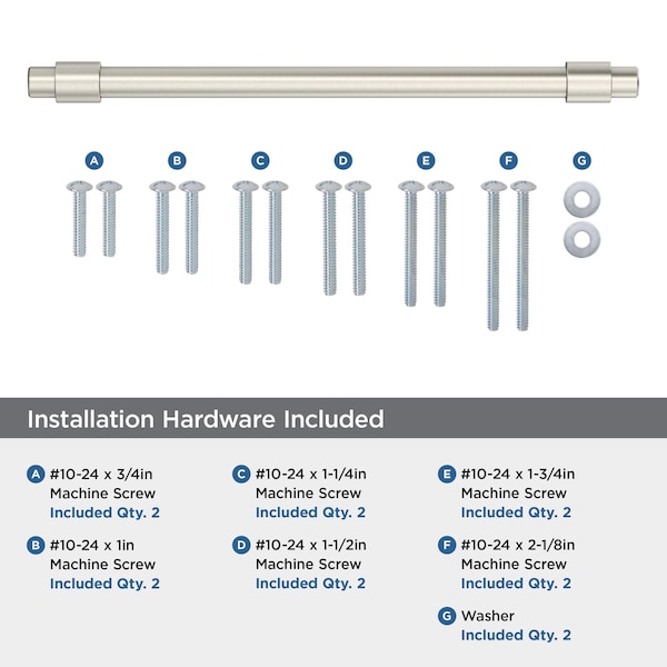 Amerock Destine 12 inch 305mm Center-to-Center Satin Nickel Appliance Pull - BP54035G10