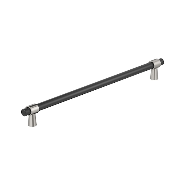 Amerock Mergence 18 inch 457mm Center-to-Center Matte Black/Polished Nickel Appliance Pull - BP36984FBPN