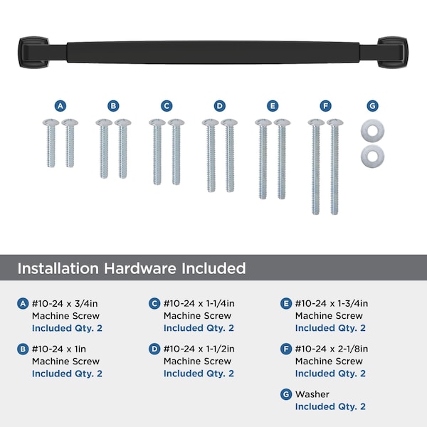 Amerock Stature 12 inch 305mm Center-to-Center Matte Black Appliance Pull - BP54060FB
