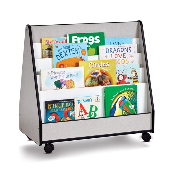 Jonti-Craft Rainbow Accents Double Sided Pick-a-Book Stand, Mobile, Black - 3507JCWW180
