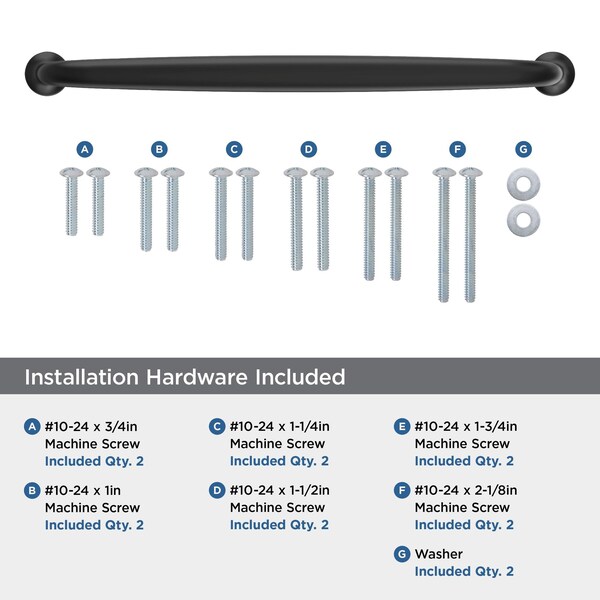 Amerock Renown 12 inch 305mm Center-to-Center Matte Black Appliance Pull - BP54055FB