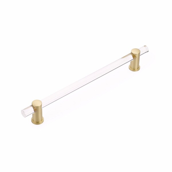 Schaub 12in Center to Center Lumiere Appliance Pull Satin Brass Finish - 402-SB