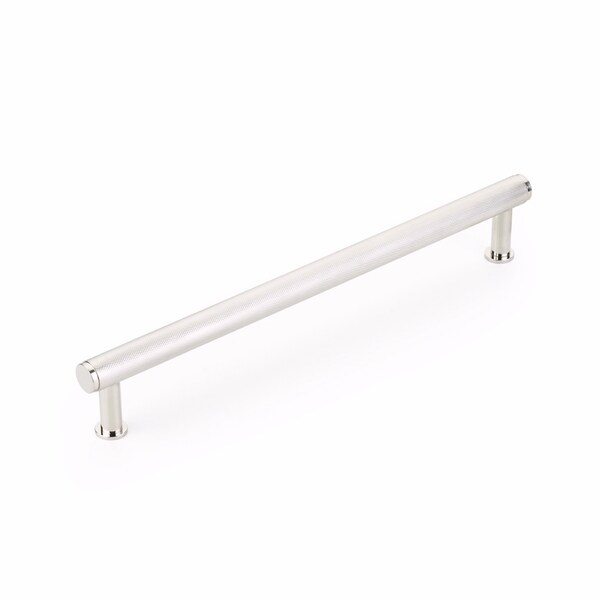 Schaub 12in Center to Center Pub House Knurled Appliance Pull Polished Nickel Finish - 5012A-PN