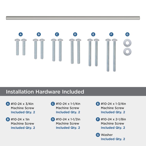Amerock Bar Pulls 24 inch 610mm Center-to-Center Sterling Nickel Appliance Pull - BP54026CSG9