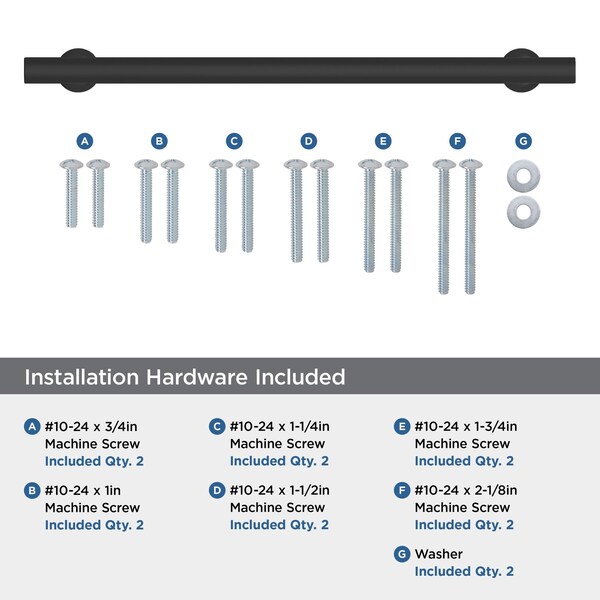 Amerock Everett 12 inch 305mm Center-to-Center Matte Black Appliance Pull - BP37110MB