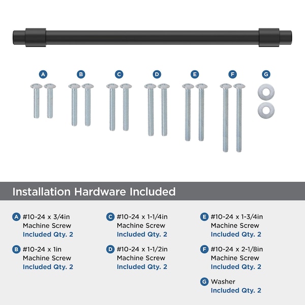 Amerock Destine 12 inch 305mm Center-to-Center Matte Black Appliance Pull - BP54035FB