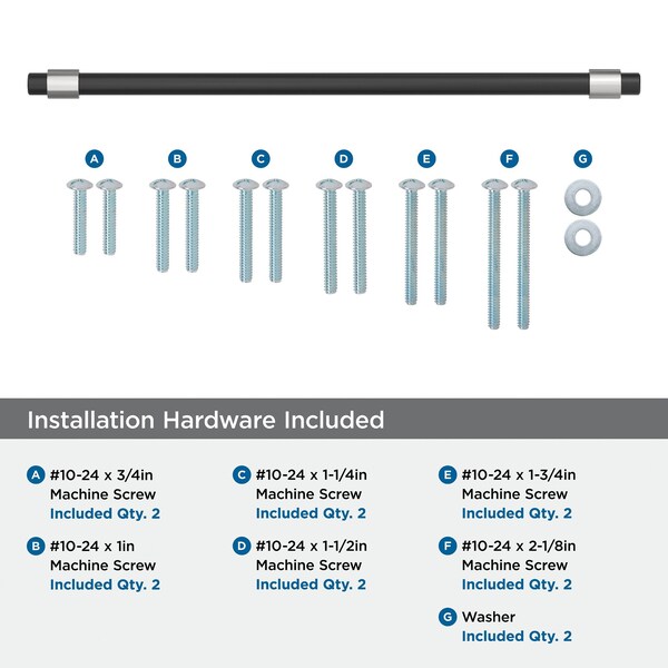 Amerock Mergence 18 inch 457mm Center-to-Center Matte Black/Polished Chrome Appliance Pull - BP36984FB26