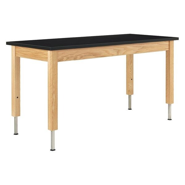 Diversified Spaces Rectangle Adjustable Table, 60" W, 62" L, 30"-36" H, HPL Top, Black - A7141K