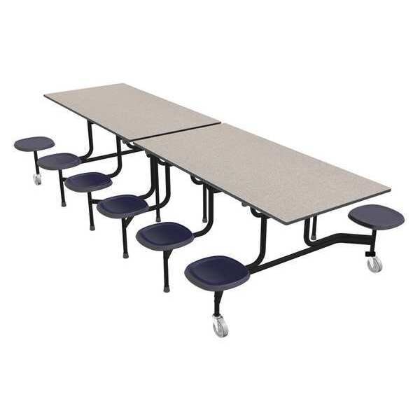 Palmer Hamilton Rectangle Mobile Stool Table, 30" W, 29" H, Gray Glace - 59TV23293012-S12-GN