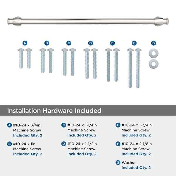 Amerock Winsome 18 inch 457mm Center-to-Center Polished Nickel Appliance Pull - BP54066PN