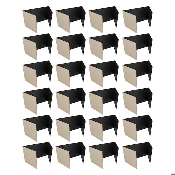 Flipside 18in X 48in  Black Corrugated Study Carrel 5/32in, 24PK - 61867-24
