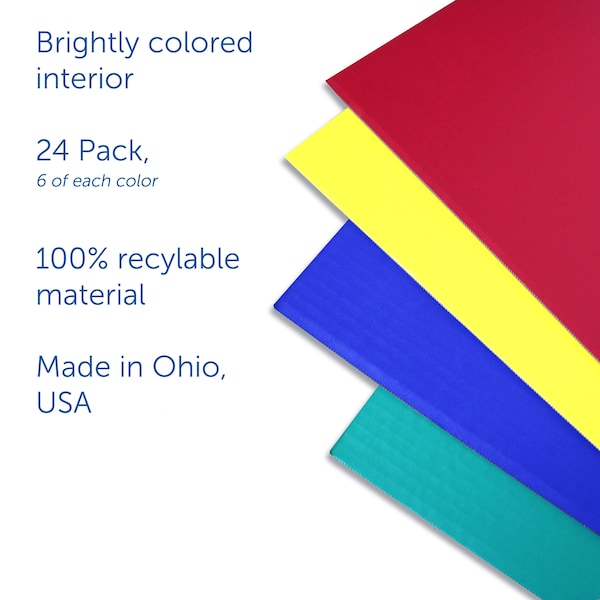Flipside 18in X 48in Study Carrel Color Assortment Bulk, 24PK - 61849