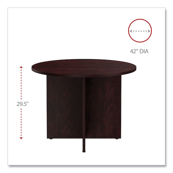 Alera Round Conference Table, 29.5" H, Mahogany Top, Woodgrain Laminate - CFRND42MY