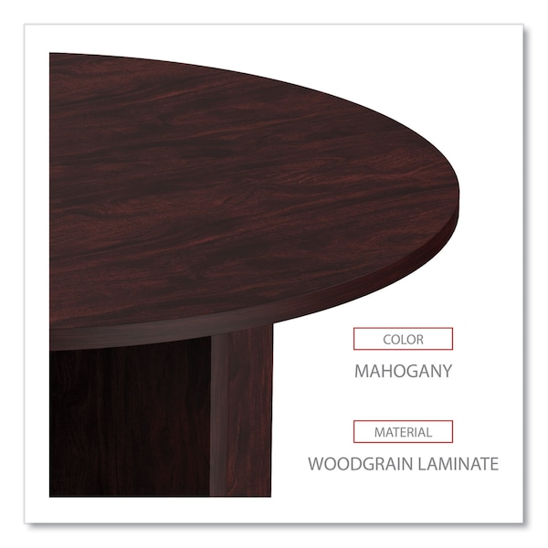 Alera Round Conference Table, 29.5" H, Mahogany Top, Woodgrain Laminate - CFRND42MY