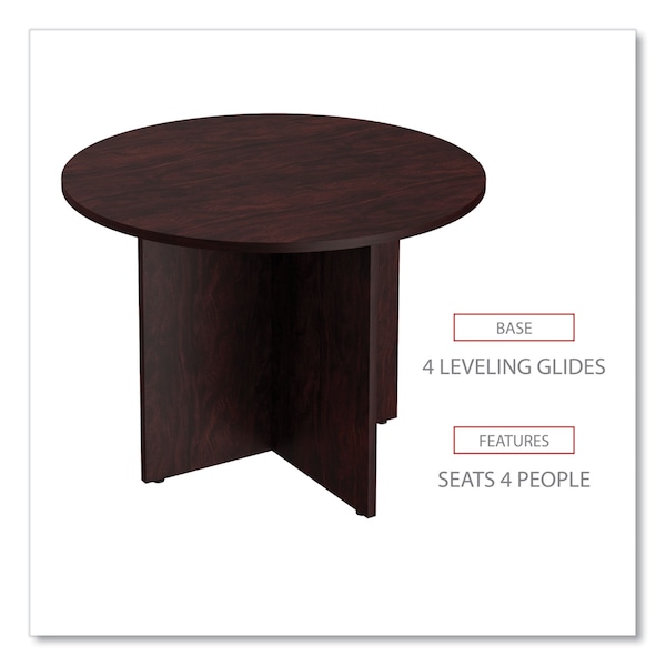 Alera Round Conference Table, 29.5" H, Mahogany Top, Woodgrain Laminate - CFRND42MY