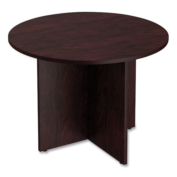 Alera Round Conference Table, 29.5" H, Mahogany Top, Woodgrain Laminate - CFRND42MY