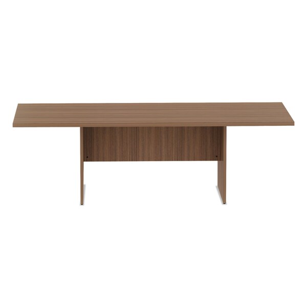 Alera Rectangle Conference Table, 94.5" W, 41.38" L, 29.5" H, Modern Walnut Top, Woodgrain Laminate - ALEVA719642WA
