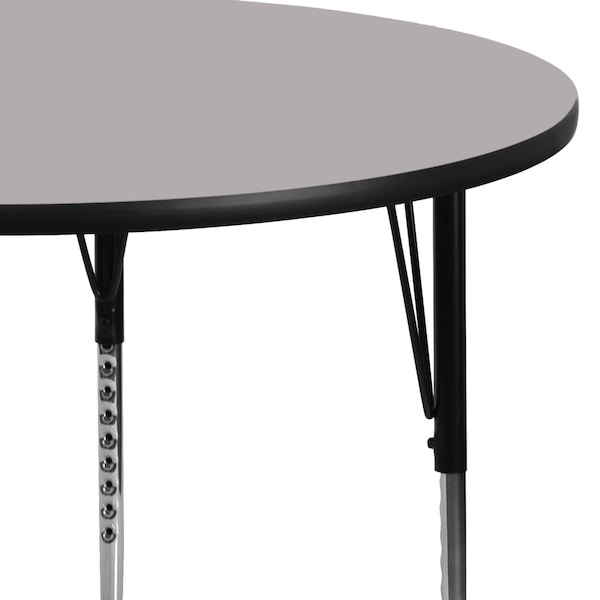 Flash Furniture Round Activity Table, 48 W, 48 L, 30.125 H, Chrome, Laminate, Particleboard, Steel, Grey - XU-A48-RND-GY-T-A-GG