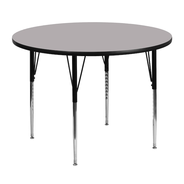 Flash Furniture Round Activity Table, 48 W, 48 L, 30.125 H, Chrome, Laminate, Particleboard, Steel, Grey - XU-A48-RND-GY-T-A-GG