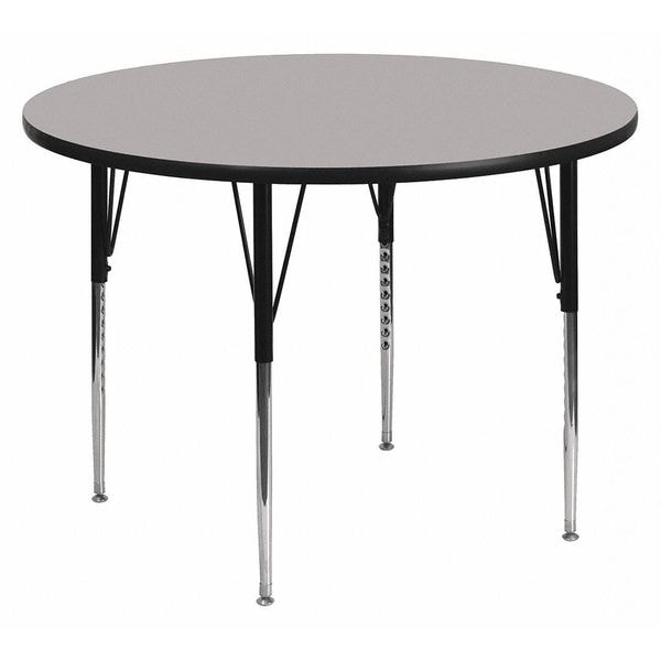 Flash Furniture Round Activity Table, 48 W, 48 L, 30.125 H, Chrome, Laminate, Particleboard, Steel, Grey - XU-A48-RND-GY-T-A-GG