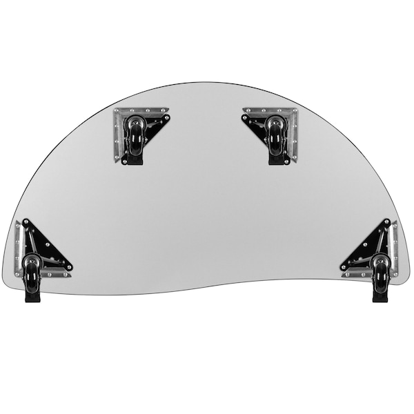 Flash Furniture Half Round 24 W, 47.5 L, 30 H, Chrome, Laminate, Particleboard, Steel, Wood Grain - XU-A48-HCIRC-OAK-T-A-CAS-GG