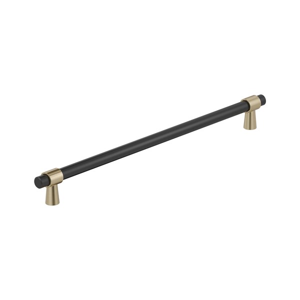 Amerock Mergence 18 inch 457mm Center-to-Center Matte Black/Golden Champagne Appliance Pull - BP36984FBBBZ