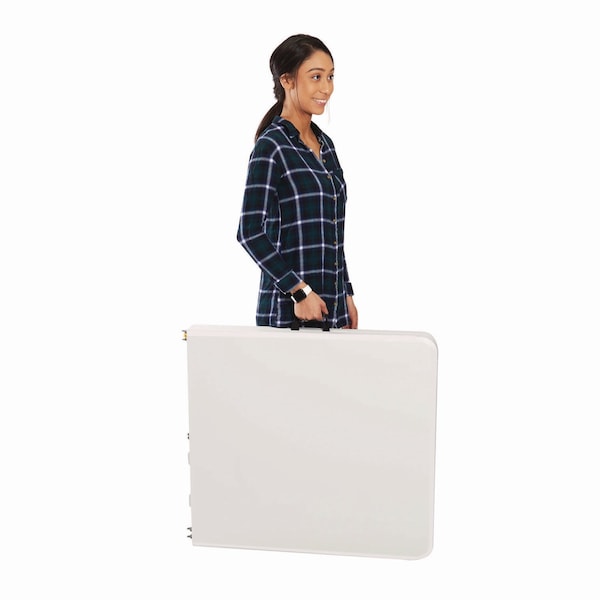 Iceberg Rectangle Folding Table, 60" W, 30" L, 29" H, Platinum Top, Blow-Molded High-Density Polyethylene - 65453