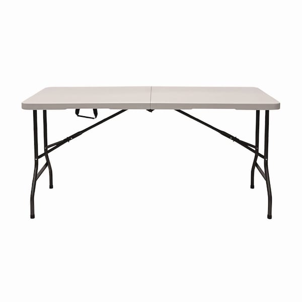 Iceberg Rectangle Folding Table, 60" W, 30" L, 29" H, Platinum Top, Blow-Molded High-Density Polyethylene - 65453