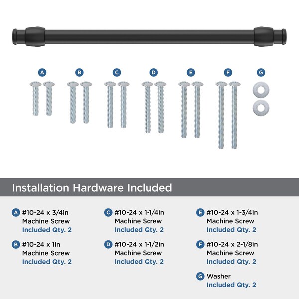 Amerock Winsome 12 inch 305mm Center-to-Center Matte Black Appliance Pull - BP54065FB