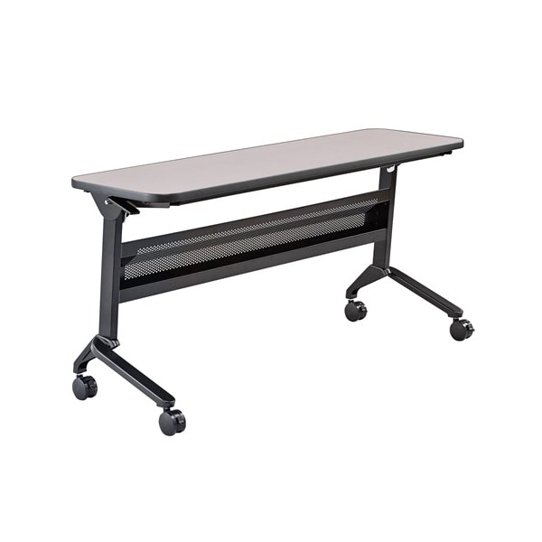 Safco Rectangle Flip-N-Go 18 x 60" Rectangular Training, 60 W, 18 L, 29 H, Laminate Top Top, Folkstone - LF1860TSFLK4