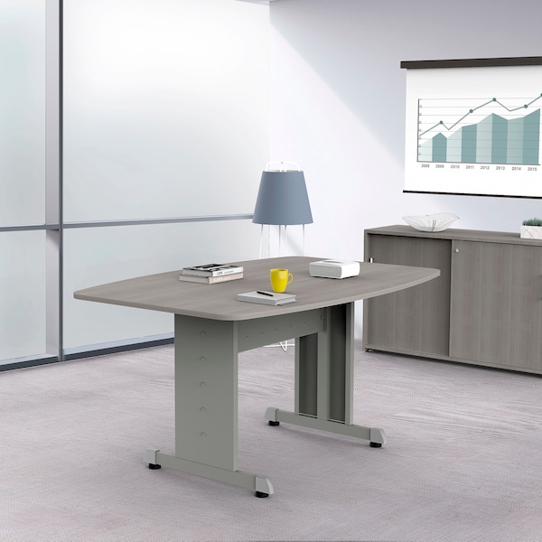 Linea Italia Boat Multipurpose Conference Table, 40" W, 60" L, 30" H, Wood Top, Ash - ZUD118