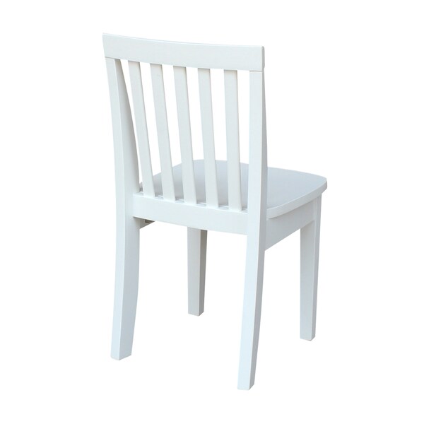 International Concepts Rectangle Set of 2 Mission Juvenile Chairs, 13 in W, 16 in L, 26 in H, Wood, White - CC08-263P