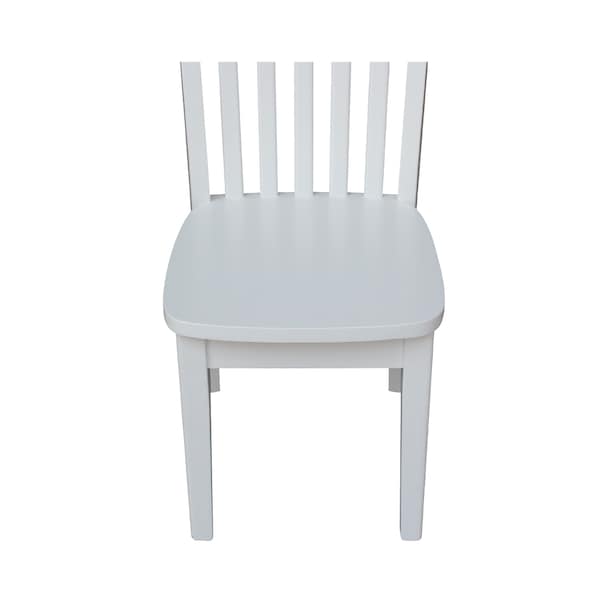 International Concepts Rectangle Set of 2 Mission Juvenile Chairs, 13 in W, 16 in L, 26 in H, Wood, White - CC08-263P