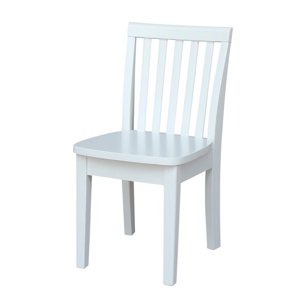 International Concepts Rectangle Set of 2 Mission Juvenile Chairs, 13 in W, 16 in L, 26 in H, Wood, White - CC08-263P