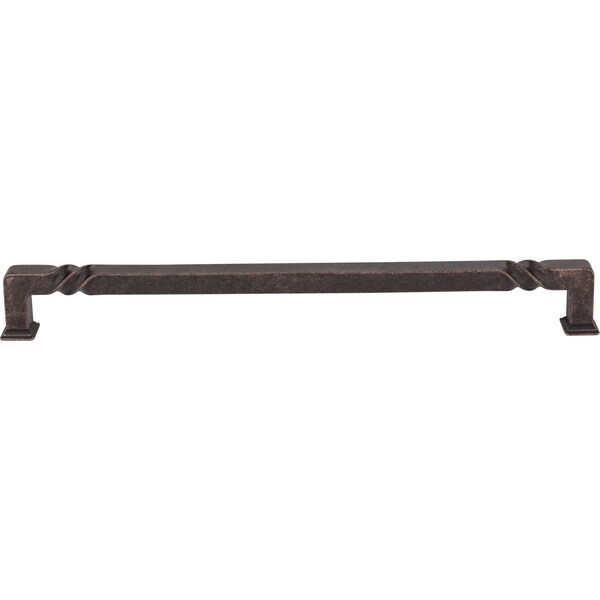 Jeffrey Alexander 12" Center-to-Center Distressed Oil Rubbed Bronze Rustic Twist Tahoe Appliance Handle - 602-12DMAC