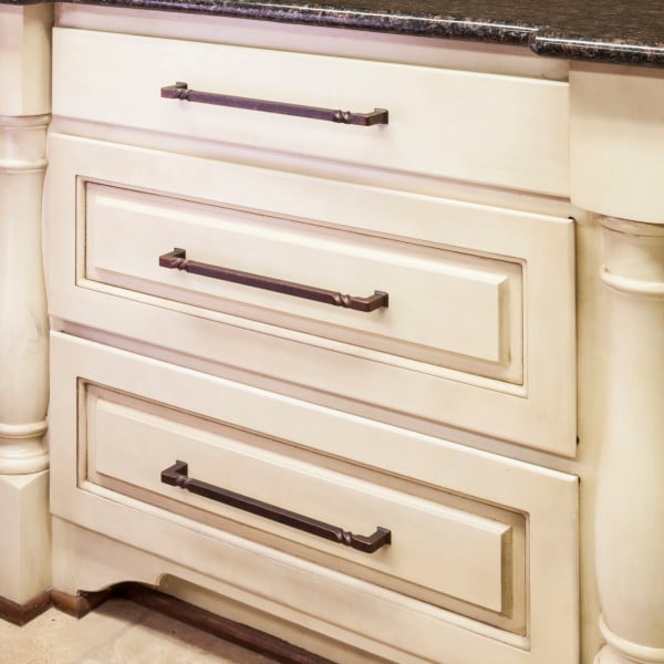 Jeffrey Alexander 12" Center-to-Center Distressed Oil Rubbed Bronze Rustic Twist Tahoe Appliance Handle - 602-12DMAC
