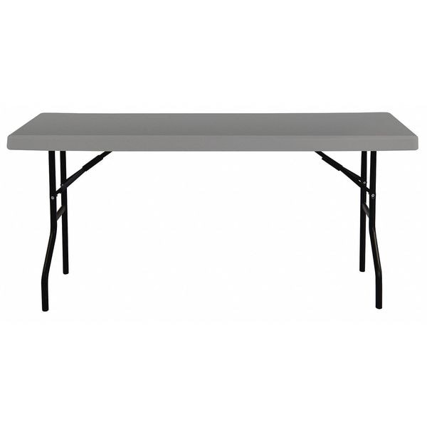 Iceberg Rectangle DISCONTINUED, 18 in W, 72 in L, 29 in H, Blow Molded Polyethylene Top, Charcoal - 65577